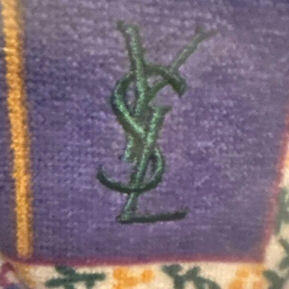 Yves Saint Laurent YSL Luxury Decorative Hand Towels Jewel Tone Floral & Lines - Picture 5 of 6